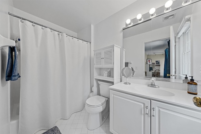 41 Carlton Dr, Mount Kisco, NY 10549 - bathroom with tile patterned floors, vanity, and a shower with shower curtain