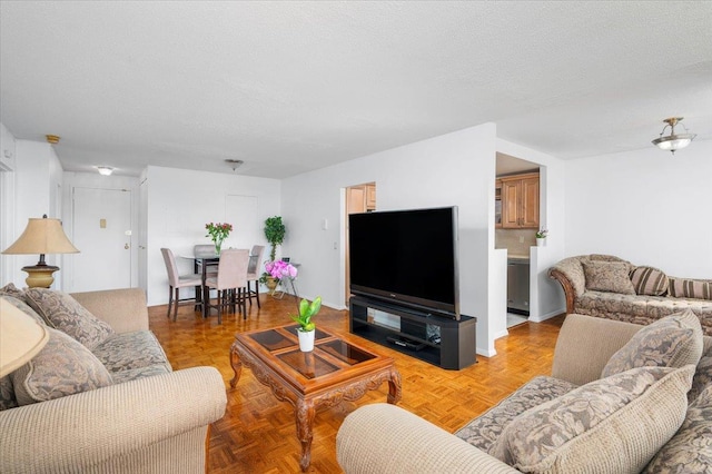 1270 N Ave Unit 5A, New Rochelle, NY 10804 - living area featuring a textured ceiling