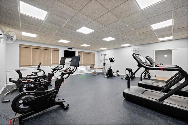 1270 N Ave Unit 5A, New Rochelle, NY 10804 - workout area featuring a paneled ceiling