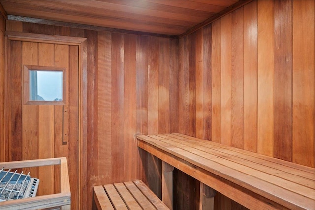 1270 N Ave Unit 5A, New Rochelle, NY 10804 - sauna / steam room with wooden walls and wood ceiling