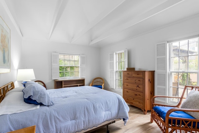 146 Doctors Walk, Cherry Grove, NY 11782 - bedroom featuring beam ceiling and wood finished floors