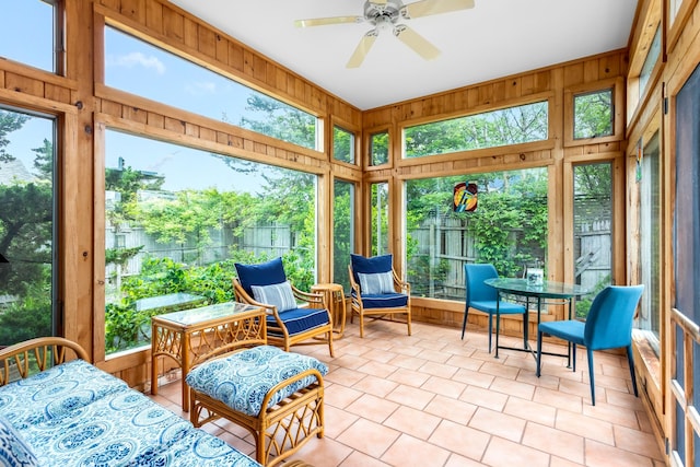 146 Doctors Walk, Cherry Grove, NY 11782 - sunroom / solarium featuring a ceiling fan and outdoor dining space