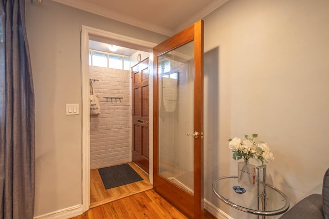 192-1239th Ave 1, Flushing, NY 11358 - foyer featuring wood finished floors and ornamental molding