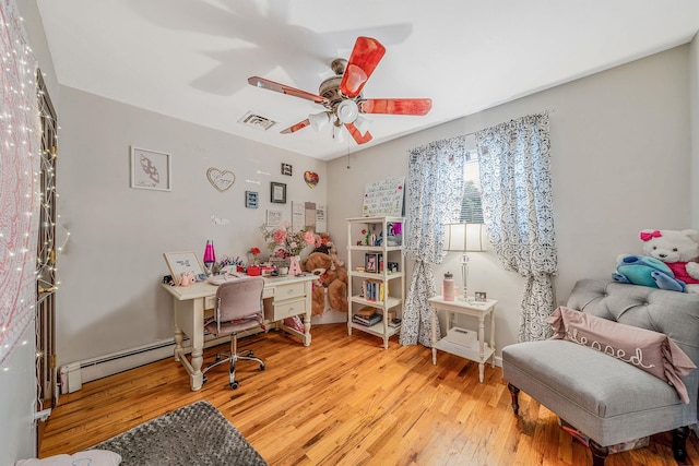 6 Pine St N, Lake Grove, NY 11755 - office area with ceiling fan and wood-type flooring