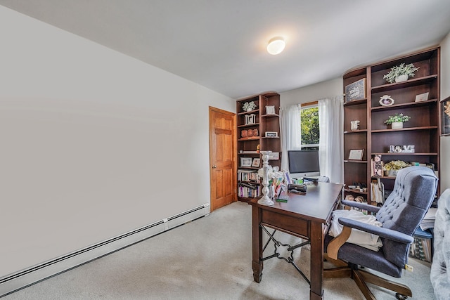 6 Pine St N, Lake Grove, NY 11755 - home office featuring baseboard heating and light carpet