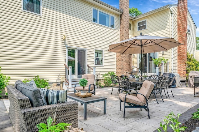 6 Pine St N, Lake Grove, NY 11755 - view of patio featuring outdoor lounge area and grilling area