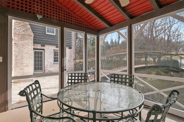 50 Overlook Dr, Chappaqua, NY 10514 - sunroom / solarium featuring outdoor dining space, plenty of natural light, and a ceiling fan