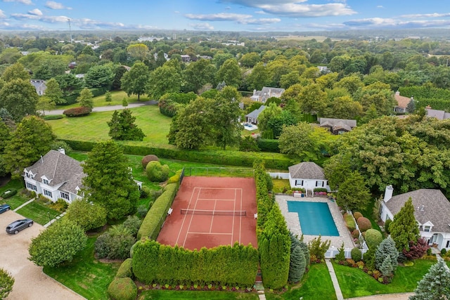 545 Hampton Rd Unit 16, Southampton, NY 11968 - bird's eye view of a pool area