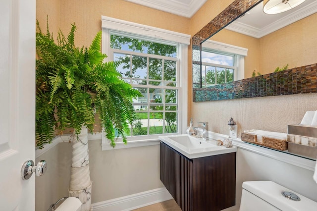 545 Hampton Rd Unit 16, Southampton, NY 11968 - bathroom with vanity and ornamental molding