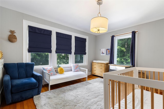 121 Overlook Cir, New Rochelle, NY 10804 - bedroom featuring multiple windows, crown molding, and wood finished floors