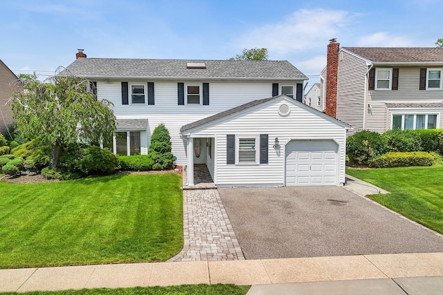 427 Benito St, East Meadow, NY 11554 - view of front of house with an attached garage, driveway, and a front lawn