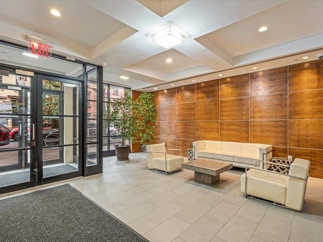 14 Hope St Unit 3F, Brooklyn, NY 11211 - building lobby featuring floor to ceiling windows and recessed lighting