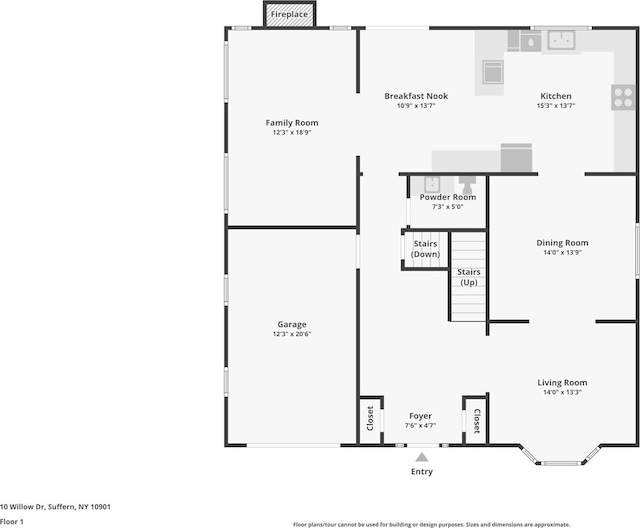 10 Willow Dr, Suffern, NY 10901 - view of floor plan / room layout