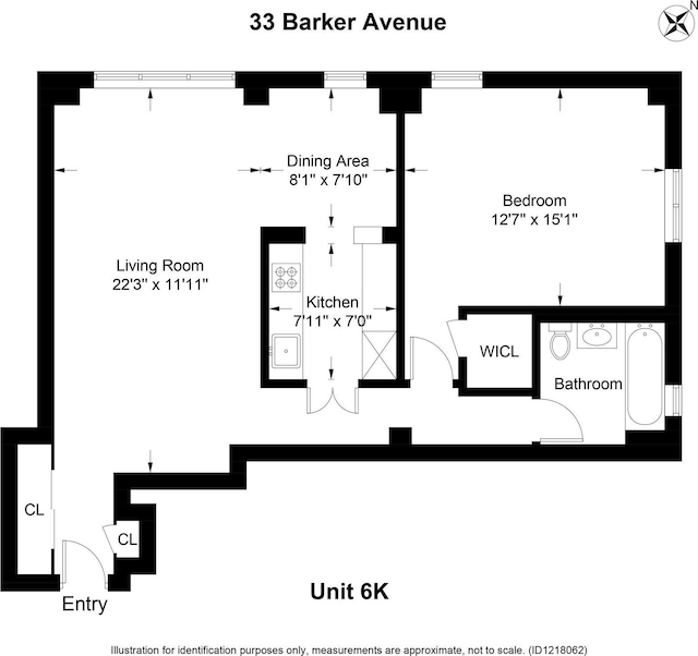 33 Barker Ave Unit 6K, White Plains, NY 10601 - view of room layout