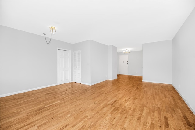 3777 Independence Ave Unit 3F, Bronx, NY 10463 - unfurnished room featuring a chandelier and light wood-type flooring