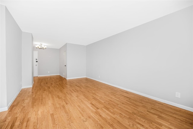 3777 Independence Ave Unit 3F, Bronx, NY 10463 - unfurnished room with a chandelier and light wood-style floors