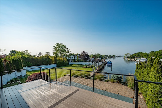 714 Montauk, West Islip, NY 11795 - wooden terrace featuring a water view