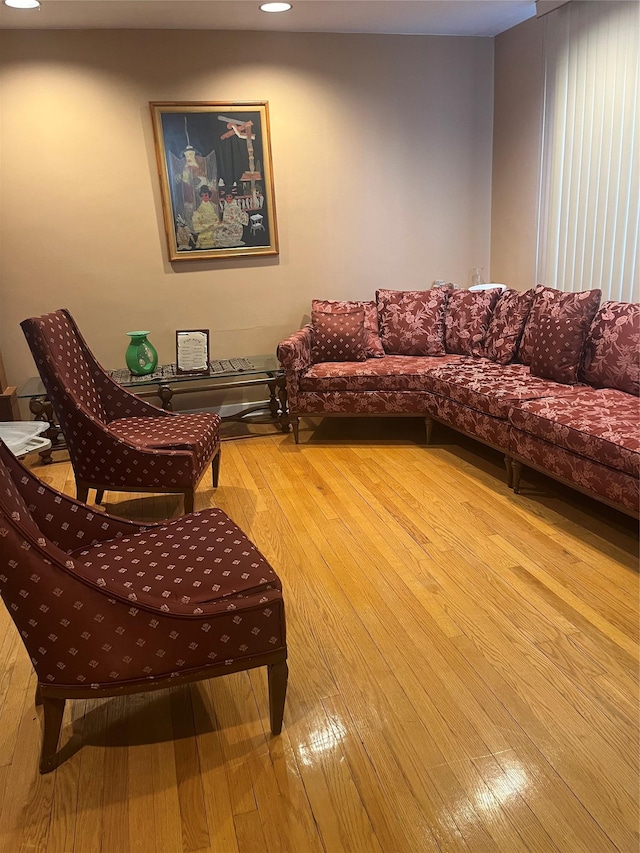 319 Mill Rd, Hewlett, NY 11557 - living area with hardwood / wood-style flooring and recessed lighting