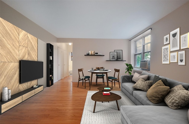790 Bronx River Rd Unit A31, Bronxville, NY 10708 - living area featuring wood finished floors and cooling unit