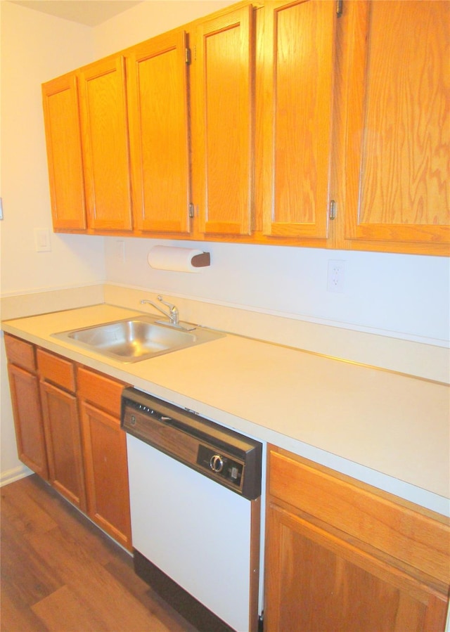 76 Dehaven Dr Unit 6B, Yonkers, NY 10703 - kitchen featuring white dishwasher, dark wood finished floors, and light countertops