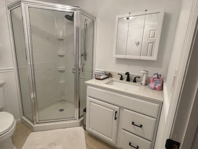 892 Skyline Dr Unit 892, Coram, NY 11727 - full bathroom featuring a stall shower, vanity, and tile patterned flooring