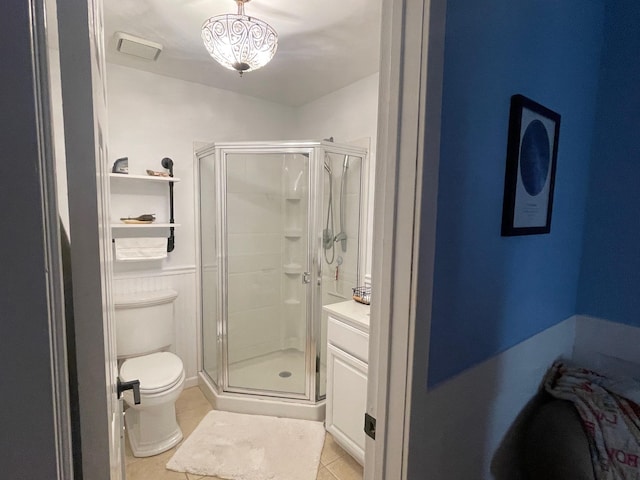 892 Skyline Dr Unit 892, Coram, NY 11727 - full bathroom featuring a shower stall, tile patterned flooring, and vanity