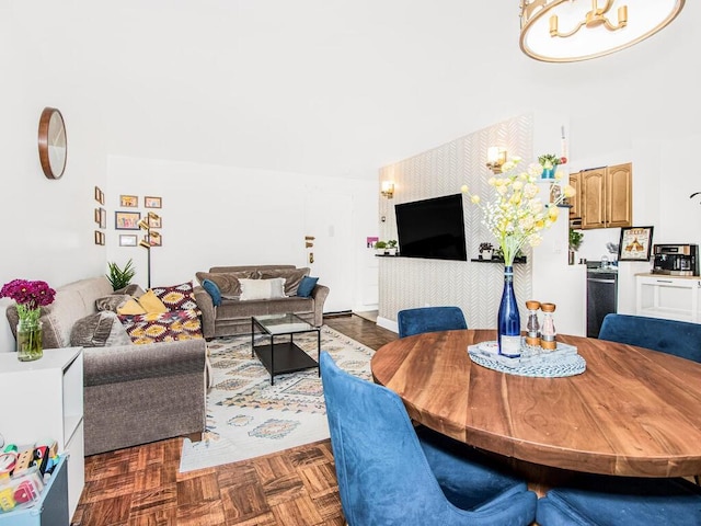 505 Central Ave Unit 618, White Plains, NY 10606 - dining space featuring a chandelier