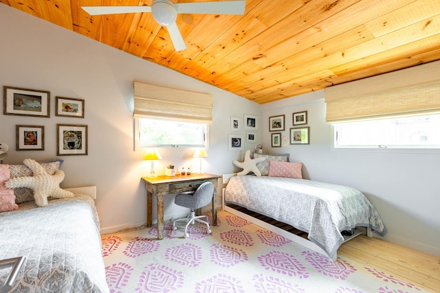 66 Hawser Dr, Oak Beach, NY 11702 - bedroom featuring vaulted ceiling, wood finished floors, and wooden ceiling