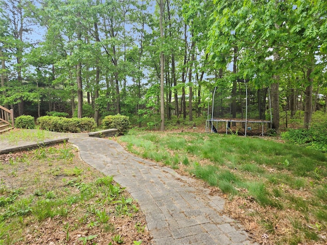 14 Christine Ct, Bohemia, NY 11716 - view of yard with a trampoline