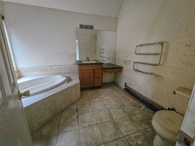 14 Christine Ct, Bohemia, NY 11716 - bathroom with vanity, a garden tub, and tile patterned flooring