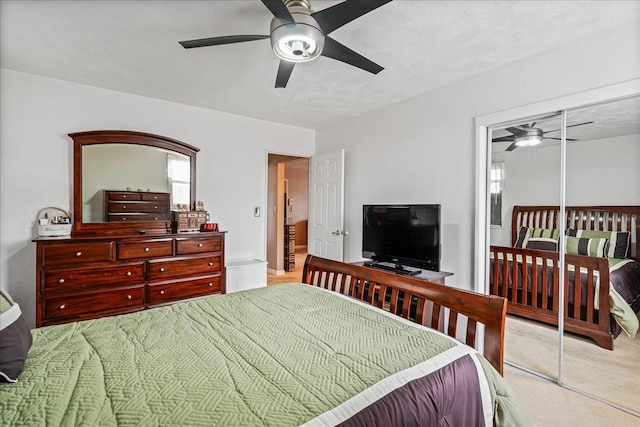 17-39 166th St Unit 3-68, Whitestone, NY 11357 - carpeted bedroom featuring a ceiling fan and a closet