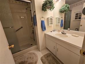 56 Pameeches Path, East Moriches, NY 11940 - full bath featuring a shower stall and vanity