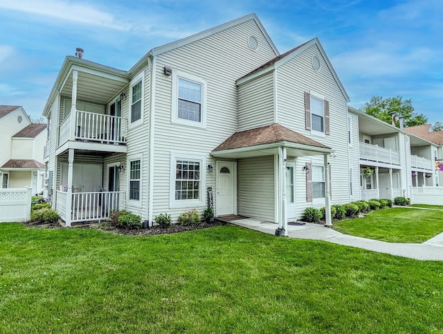 15 Fairview Cir, Middle Island, NY 11953 - view of property with a front yard and a balcony