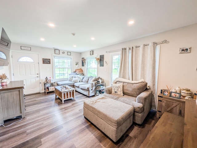 15 Fairview Cir, Middle Island, NY 11953 - living area featuring recessed lighting and wood finished floors