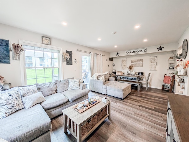15 Fairview Cir, Middle Island, NY 11953 - living room with recessed lighting and wood finished floors