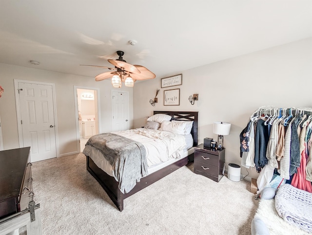 15 Fairview Cir, Middle Island, NY 11953 - bedroom featuring carpet, a ceiling fan, and ensuite bathroom