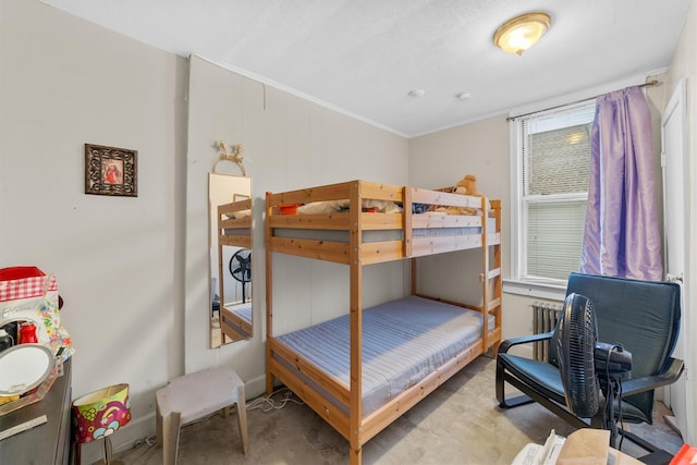 156 Beech St, Yonkers, NY 10701 - bedroom with ornamental molding and concrete flooring