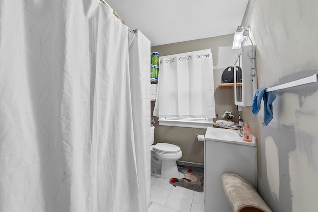 156 Beech St, Yonkers, NY 10701 - bathroom featuring vanity, tile patterned floors, and a shower with shower curtain