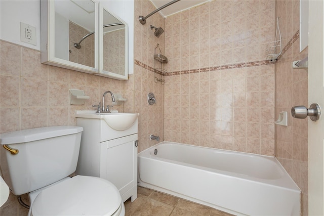 117-66 127th St, South Ozone Park, NY 11420 - full bathroom featuring tile walls,  shower combination, and vanity