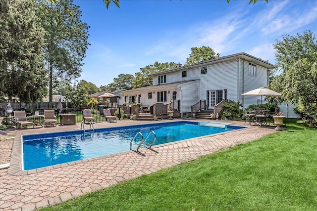7 Woodstock Pl, Lake Grove, NY 11755 - view of pool featuring a deck and a patio