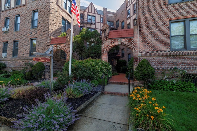 12 Hempstead Ave Unit 1G, Rockville Centre, NY 11570 - doorway to property featuring brick siding and cooling unit
