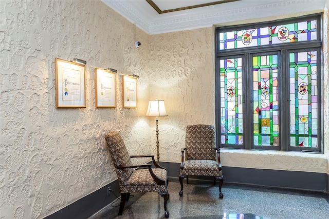 12 Hempstead Ave Unit 1G, Rockville Centre, NY 11570 - living area featuring ornamental molding and baseboards