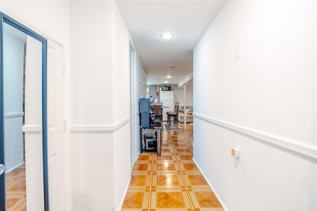 556 Long Beach Rd, Island Park, NY 11558 - hallway with light tile patterned flooring and recessed lighting
