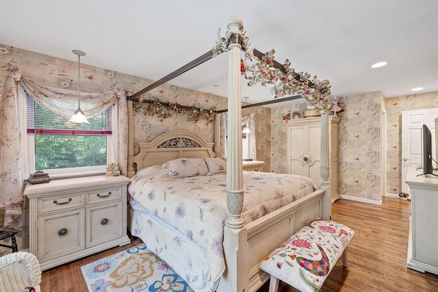 17 Dunmore Rd, New City, NY 10956 - bedroom featuring wallpapered walls and light wood finished floors