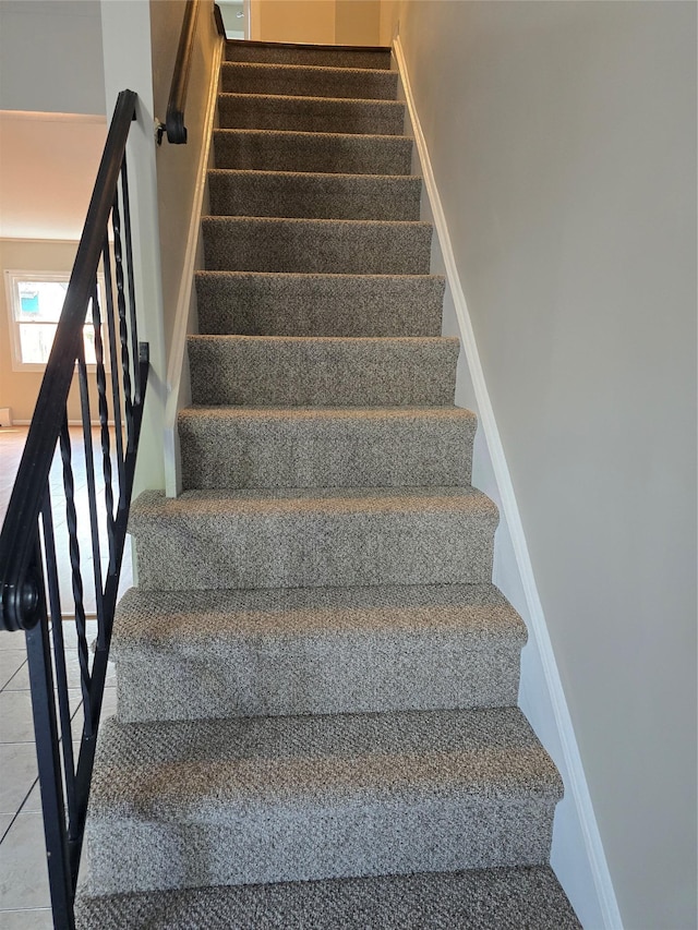 36 Hampton Ct, Middletown, NY 10941 - stairs with tile patterned flooring