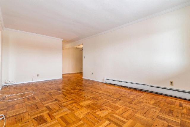 151-05 Cross Island Pkwy Unit 1D, Whitestone, NY 11357 - empty room with a baseboard radiator and ornamental molding