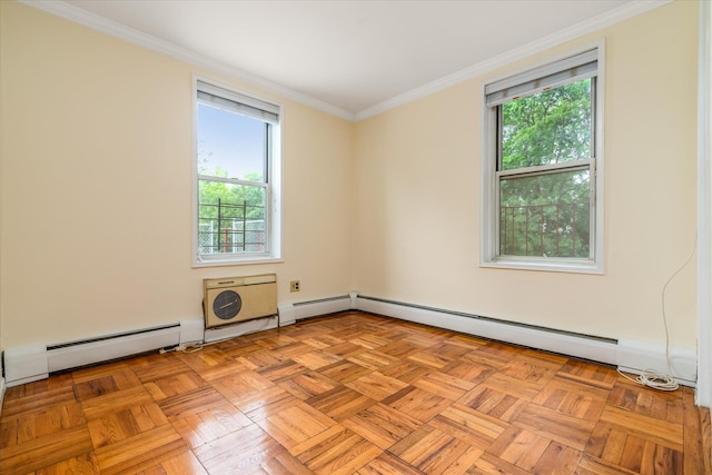 151-05 Cross Island Pkwy Unit 1D, Whitestone, NY 11357 - unfurnished room featuring crown molding and baseboard heating