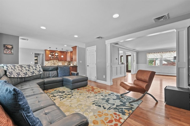25 Bellwood Dr, New City, NY 10956 - living area with light wood-style flooring, a baseboard radiator, and recessed lighting