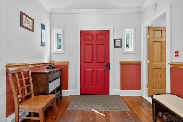 62 Guymard Tpke, Godeffroy, NY 12729 - foyer entrance featuring wood finished floors and ornamental molding