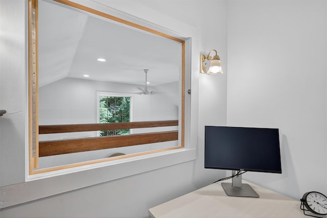 62 Guymard Tpke, Godeffroy, NY 12729 - office area featuring vaulted ceiling and recessed lighting